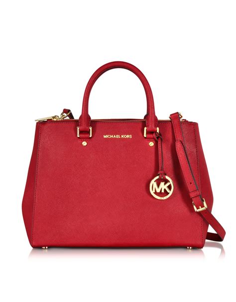 michael kors sutton large satchel red